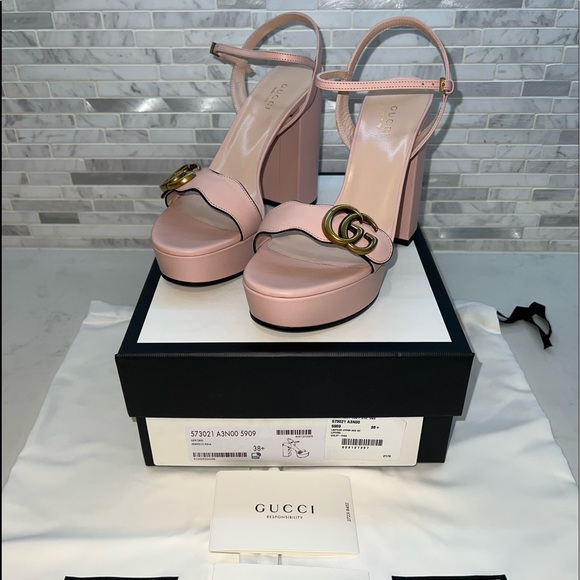 Gucci Platform sandal with Double G size 38.5 - Picture 1 of 6
